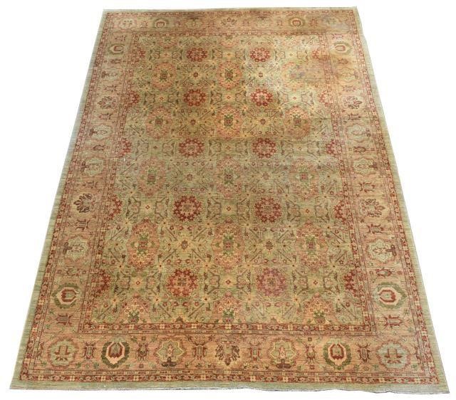 HAND TIED FLORAL PESHWAR RUG 12 8  3c0d62