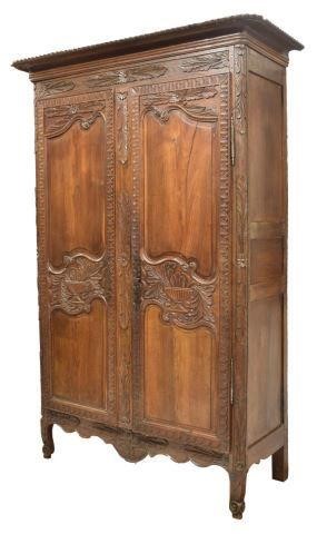 FRENCH LOUIS XV STYLE OAK WEDDING ARMOIRE,