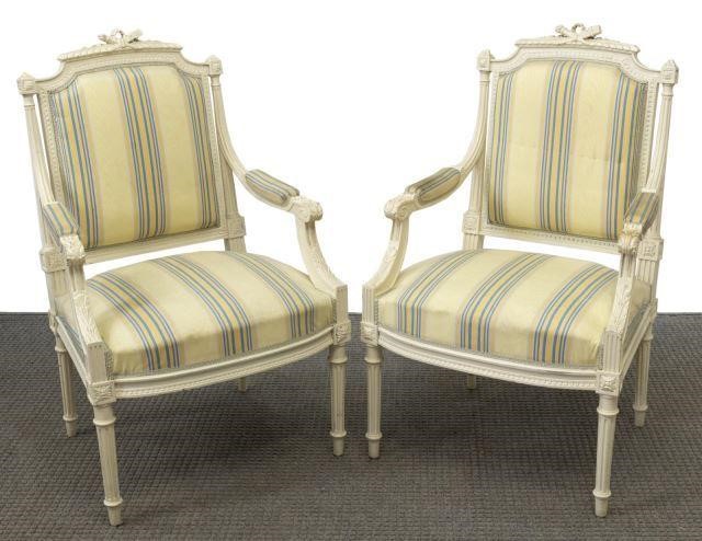  2 FRENCH LOUIS XVI STYLE PAINTED 3c0da6