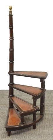 ENGLISH MAHOGANY LIBRARY LADDER