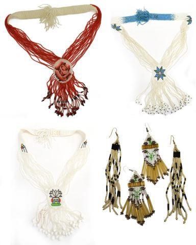 (5) NAVAJO LOOM BEADED NECKLACES