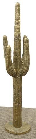 LARGE BRASS STANDING SAGUARO CACTUS  3c0e65