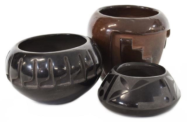  3 SANTA CLARA BLACK POTTERY  3c0ea7