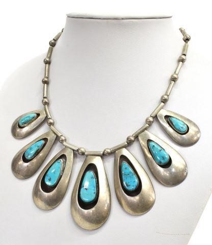 MODERNIST RIVERAS STERLING & TURQUOISE