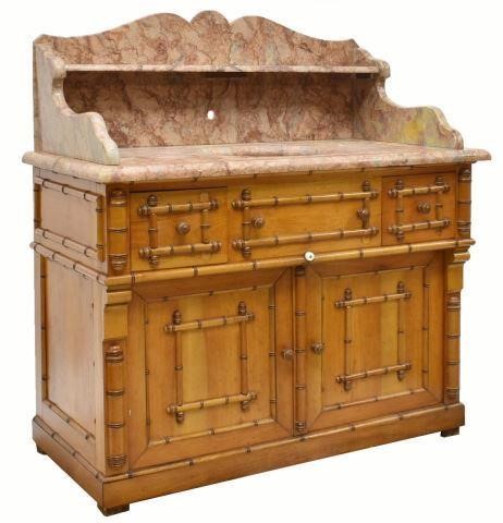 FRENCH MARBLE-TOP TURNED BAMBOO