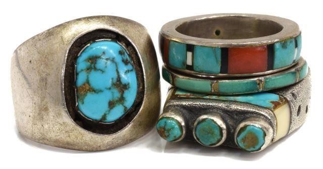 1(4) NATIVE AMERICAN SILVER & TURQUOISE