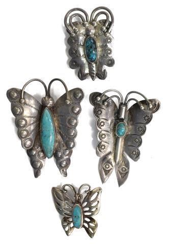 4 NATIVE AMERICAN SILVER TURQUOISE 3c0ff6