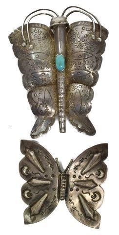 2 NATIVE AMERICAN SILVER TURQUOISE 3c1000