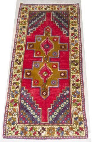 TURKISH DOUBLE MEDALLION RUG, APPROX
