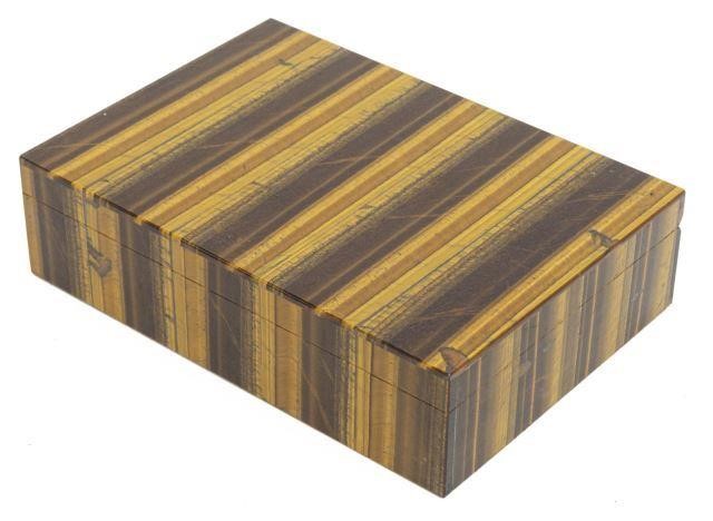 FINE TIGER S EYE HINGED TABLE BOXFine 3c1072