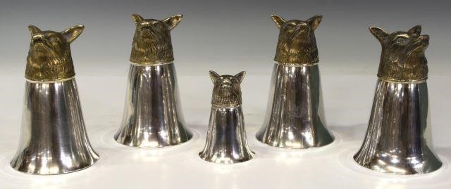  5 PARCEL GILT FOX HEAD SILVER 3c10a4