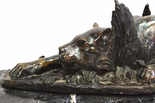 PATINATED BRONZE STALKING PANTHER 3c10b2