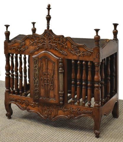 FRENCH WALNUT HEAVILY CARVED PANETIERE