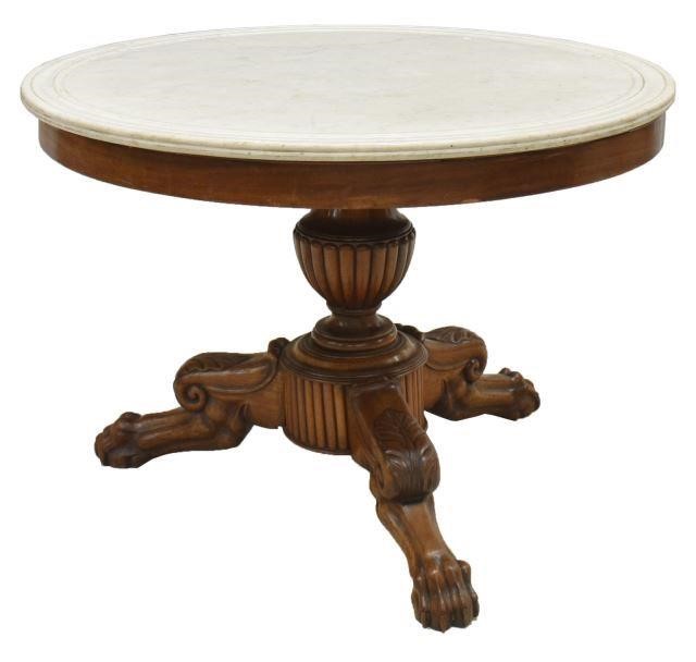 FRENCH EMPIRE STYLE MARBLE TOP 3c10cd