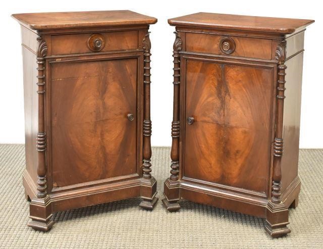  2 FRENCH CHARLES X STYLE MAHOGANY 3c110b