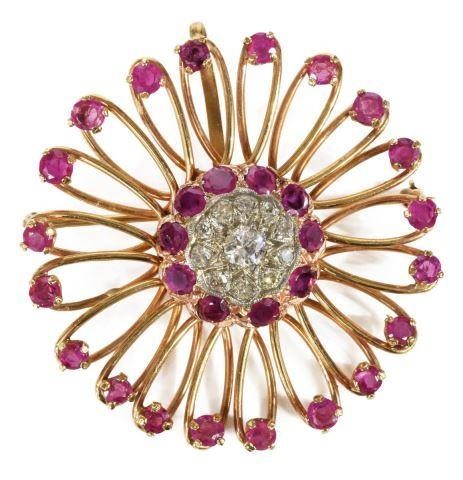 ESTATE 14KT GOLD, DIAMOND & RUBY