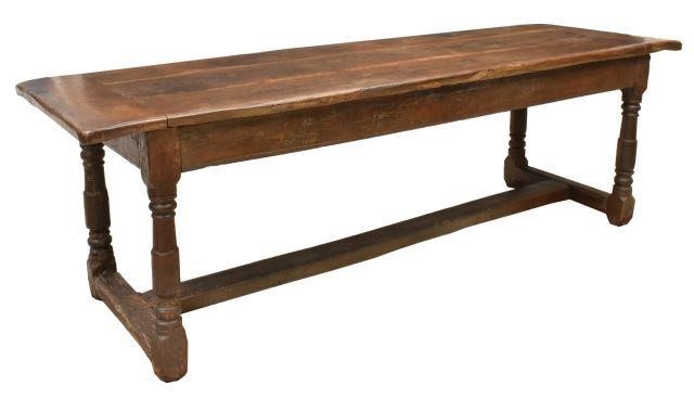 LARGE FRENCH WALNUT REFECTORY TABLE  3c119e