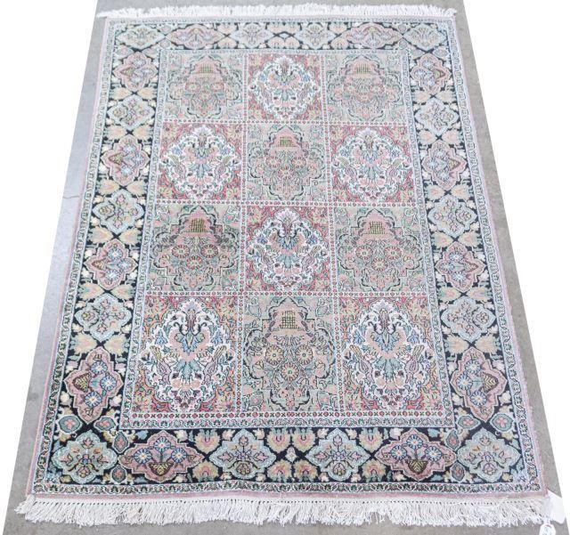 HAND TIED KASHMIR GARDEN RUG INDIA  3c11bc