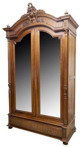 FRENCH WALNUT MIRRORED DOUBLE DOOR 3c11ed