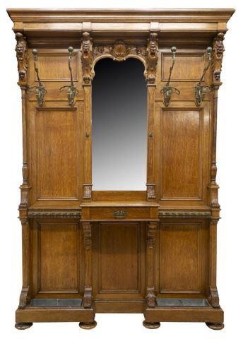 CONTINENTAL CARVED OAK MIRRORED