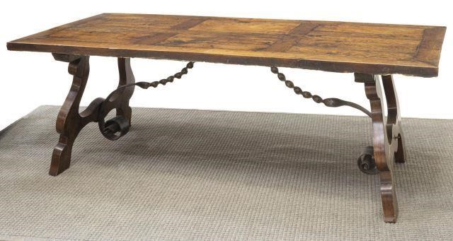 SPANISH PLANK TOP OAK DINING TABLE 3c11f1