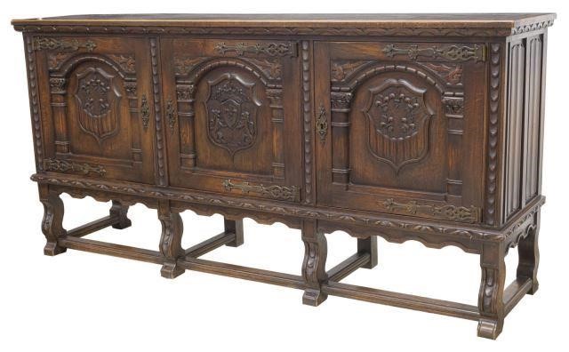 FRENCH RENAISSANCE REVIVAL CARVED OAK