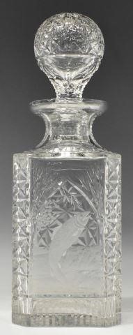 SCOTTISH ETCHED CUT CRYSTAL WHISKEY