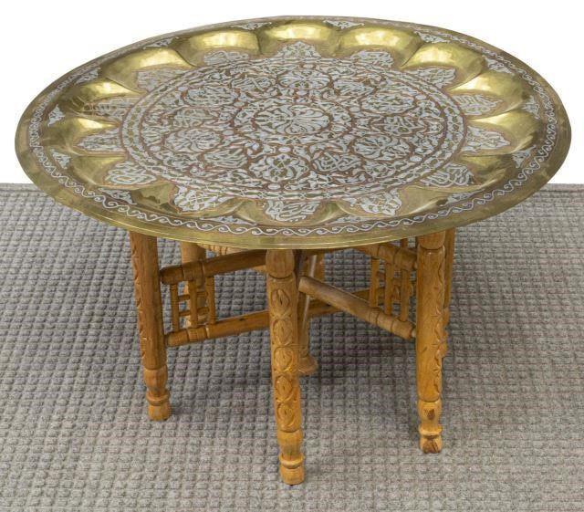 ISLAMIC DAMASCENE TRAY TOP TEA 3c126a