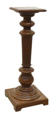 FRENCH MARBLE TOP WALNUT PEDESTAL 3c1271