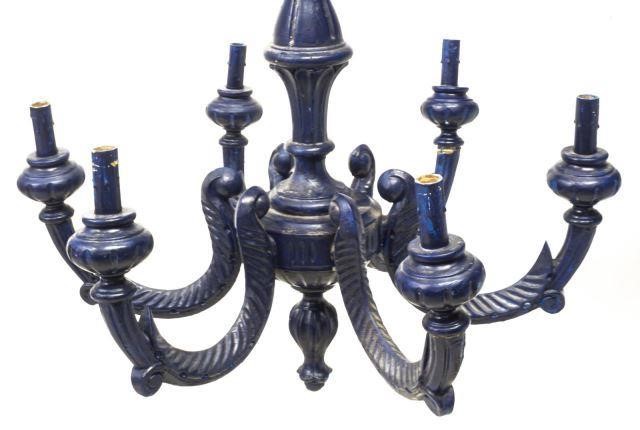 ITALIAN ROYAL BLUE PAINTED SIX LIGHT 3c1295