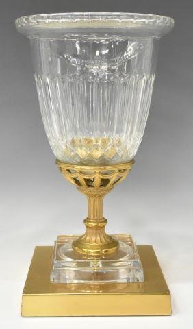 FINE LARGE CLEAR CRYSTAL & BRASS