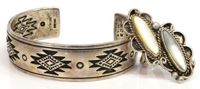 (2) NATIVE AMERICAN SILVER CUFF