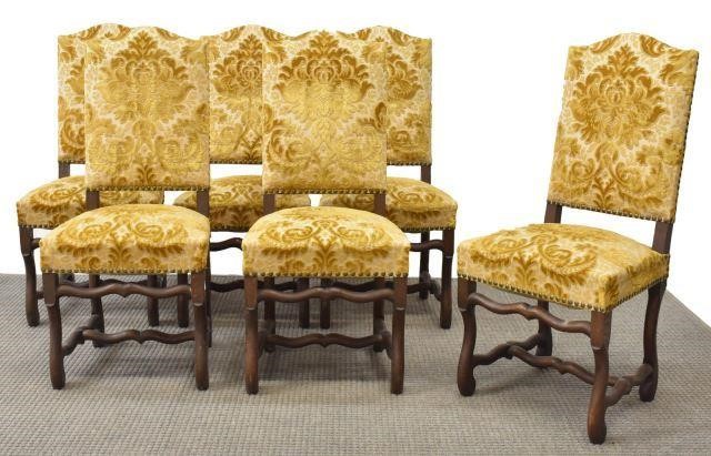  6 FRENCH LOUIS XIV STYLE UPHOLSTERED 3c1320