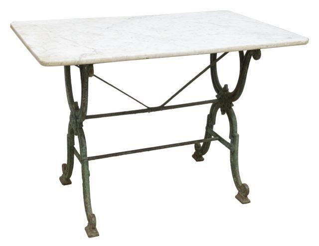 FRENCH MARBLE-TOP CAST IRON BISTRO