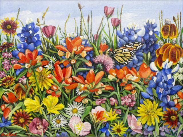 JEAN HESTAND (TEXAS, B.1929) 'WILDFLOWERS'Framed