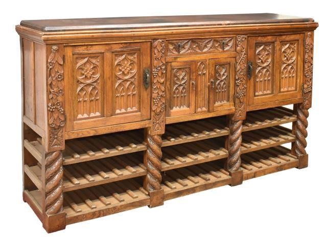 GOTHIC STYLE CARVED OAK SIDEBOARD  3c133f