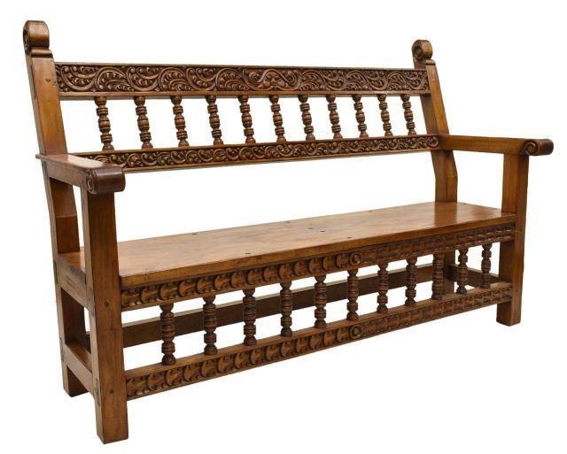 SPANISH COLONIAL STYLE CARVED CEDAR