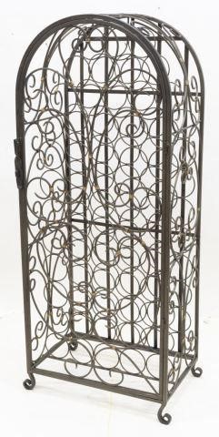 ARCHED PARCEL GILT IRON WINE RACKIron