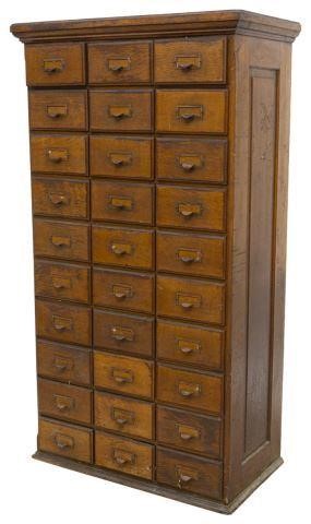 AMERICAN OAK 30 DRAWER LIBRARY