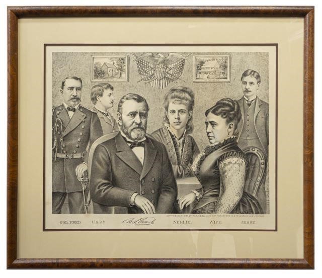 FRAMED LITHOGRAPH ULYSSES GRANT 3c139d