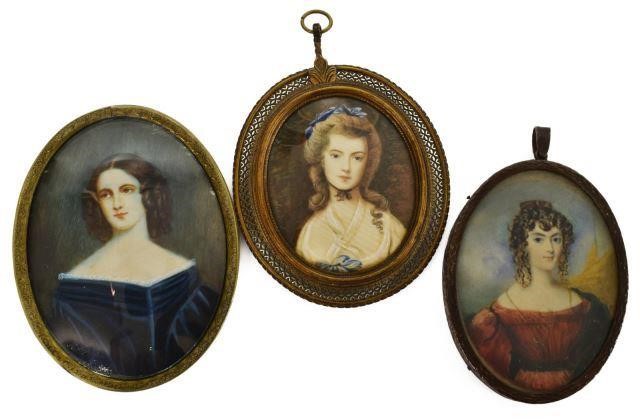  3 PAINTED PORTRAIT MINIATURES  3c13c5