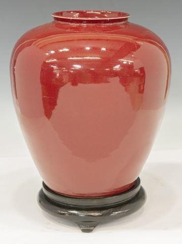 LARGE CHINESE OX BLOOD VASE WITH 3c13d8