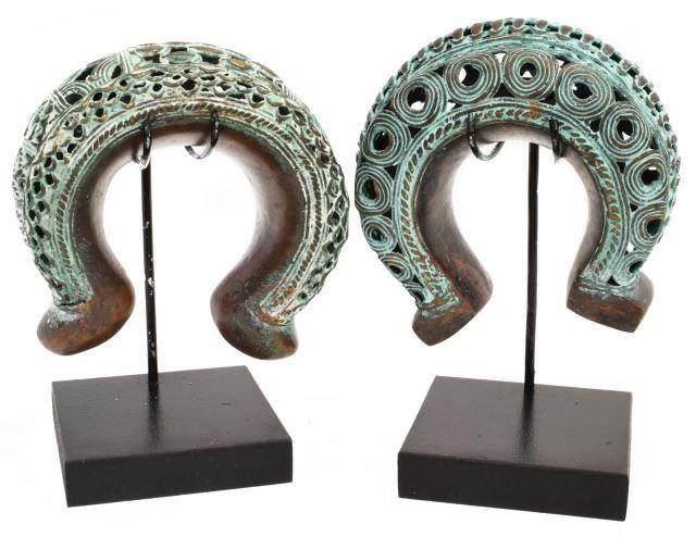 (2) WEST AFRICAN PATINATED COPPER MANILA