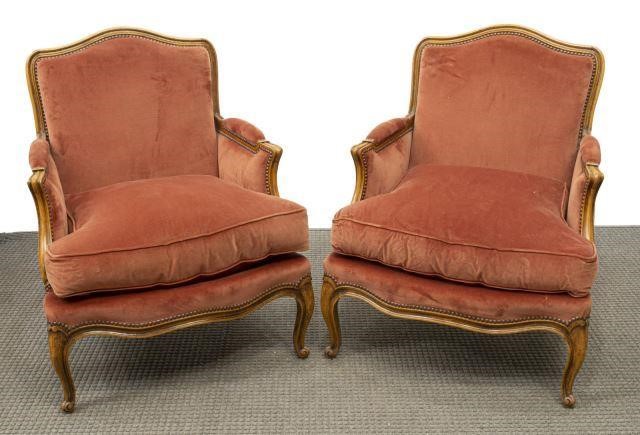  2 FRENCH LOUIS XV STYLE UPHOLSTERED 3c13fe