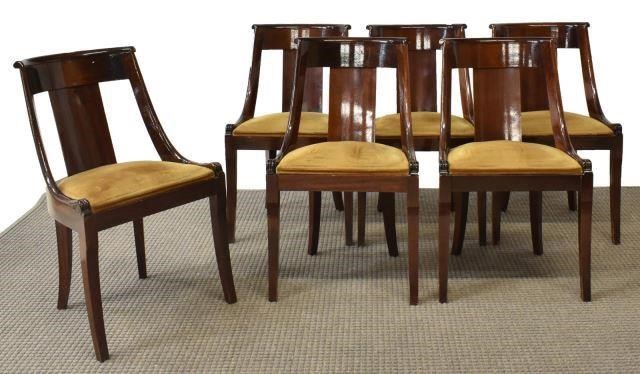 6 FRENCH MAHOGANY DINING CHAIRS lot 3c1409