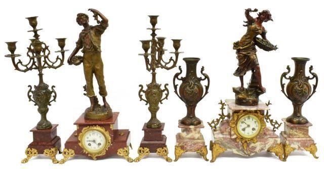  6 TWO FRENCH FIGURAL CLOCKS  3c141e