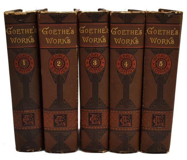(5 VOLUMES) BOOKS: 'GOETHE'S WORKS,'