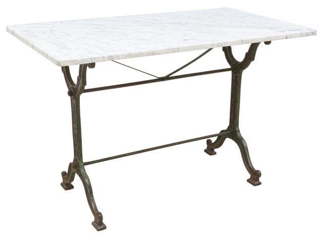 FRENCH MARBLE-TOP CAST IRON BISTRO