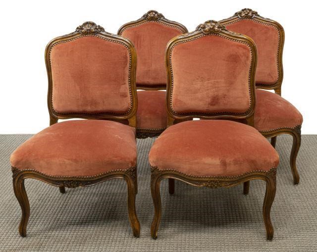  4 FRENCH LOUIS XV STYLE UPHOLSTERED 3c1444