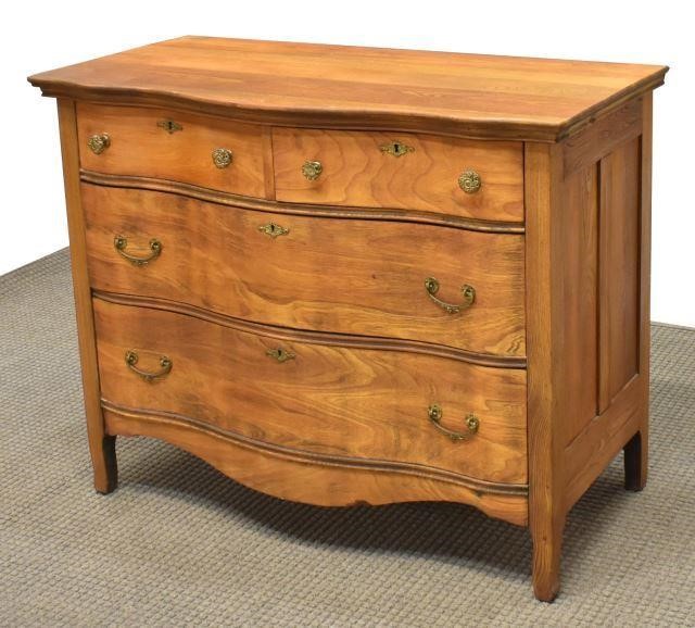 AMERICAN OAK SERPENTINE CHEST OF